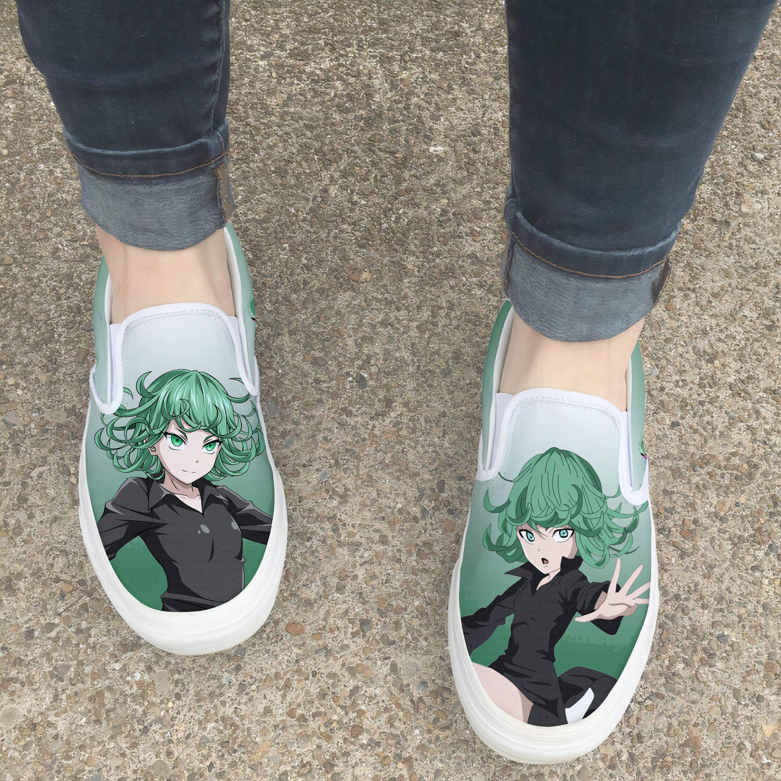 Tatsumaki Shoes Custom One Punch Man Anime Classic Slip-On Sneakers