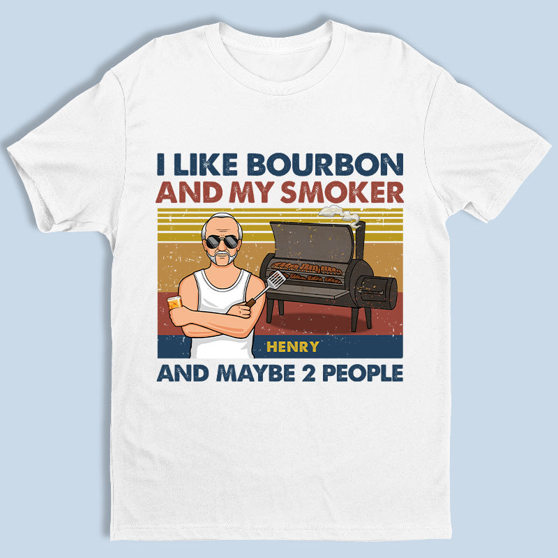 I Like Bourbon And My Smoker – Family Personalized Custom Unisex T-Shirt, Hoodie, Sweatshirt – Father’S Day, Birthday Gift For Dad