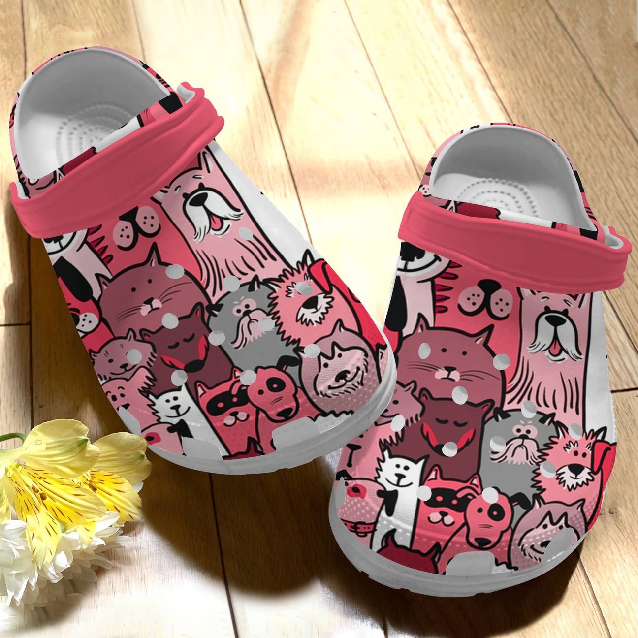 Vet Tech Personalized Clog, Custom Name, Text Animal Doodle, Fashion Style For Women, Men, Kid, Print 3D