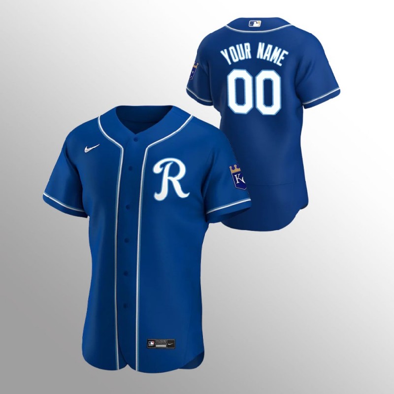 Men’S Kansas City Royals Custom  Royal 2020 Alternate Team Logo Jersey – All Stitched, Embroidery