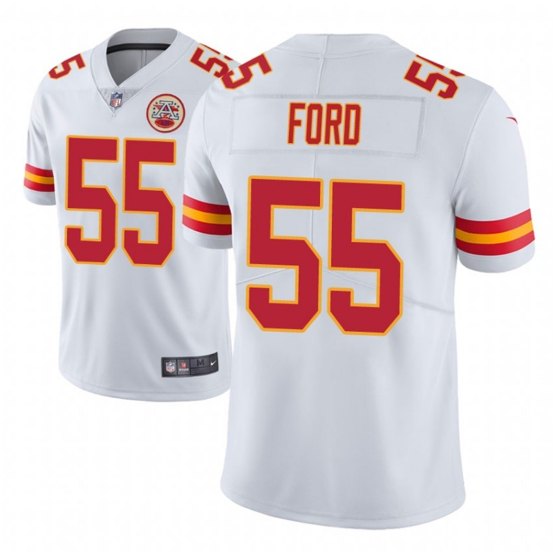 Men Dee Ford #55 Kansas City Chiefs Vapor Untouchable Limited Player White Jersey – All Stitched, Embroidery