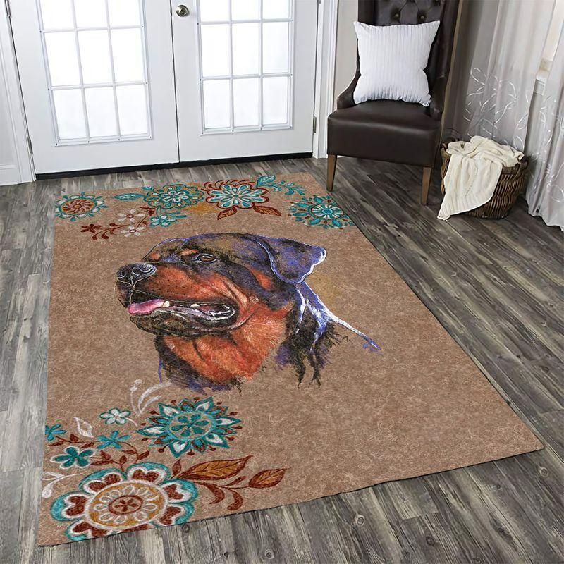 Vintage Rottweiler Dog Rectangle Rug 26, Bedroom Carpet