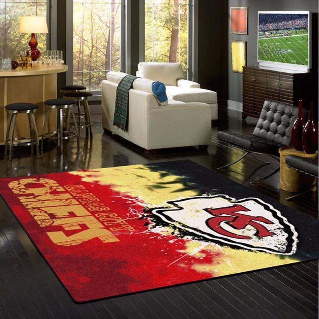 Kansas City Chiefs Fade Area Rugs Living Room Carpet FN241204 Local Brands Floor Decor