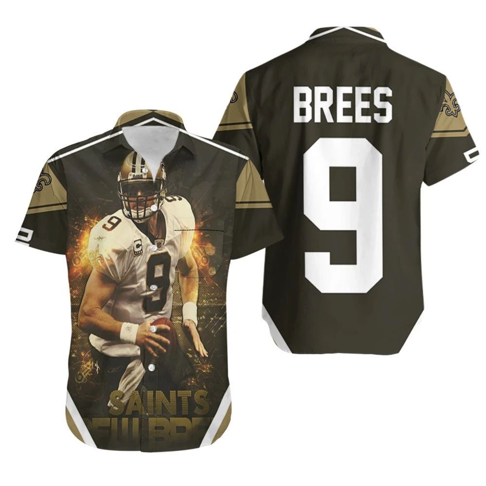 9 Drew Brees New Orleans Saints Hawaiian Shirt Combo Beach