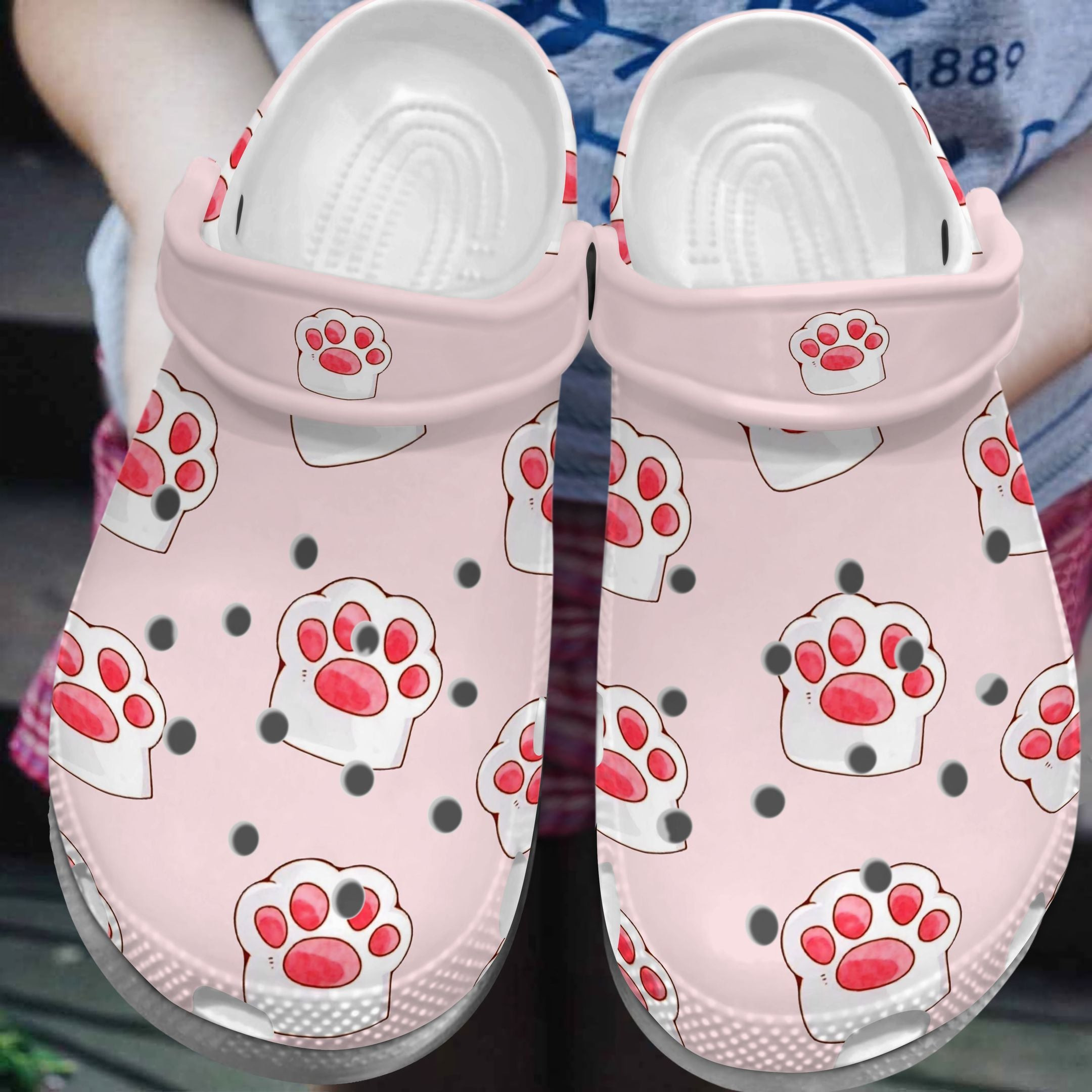 Pink Cat Foot Shoes Crocs Crocbland Clogs Birthday Gift – Cat-Foot