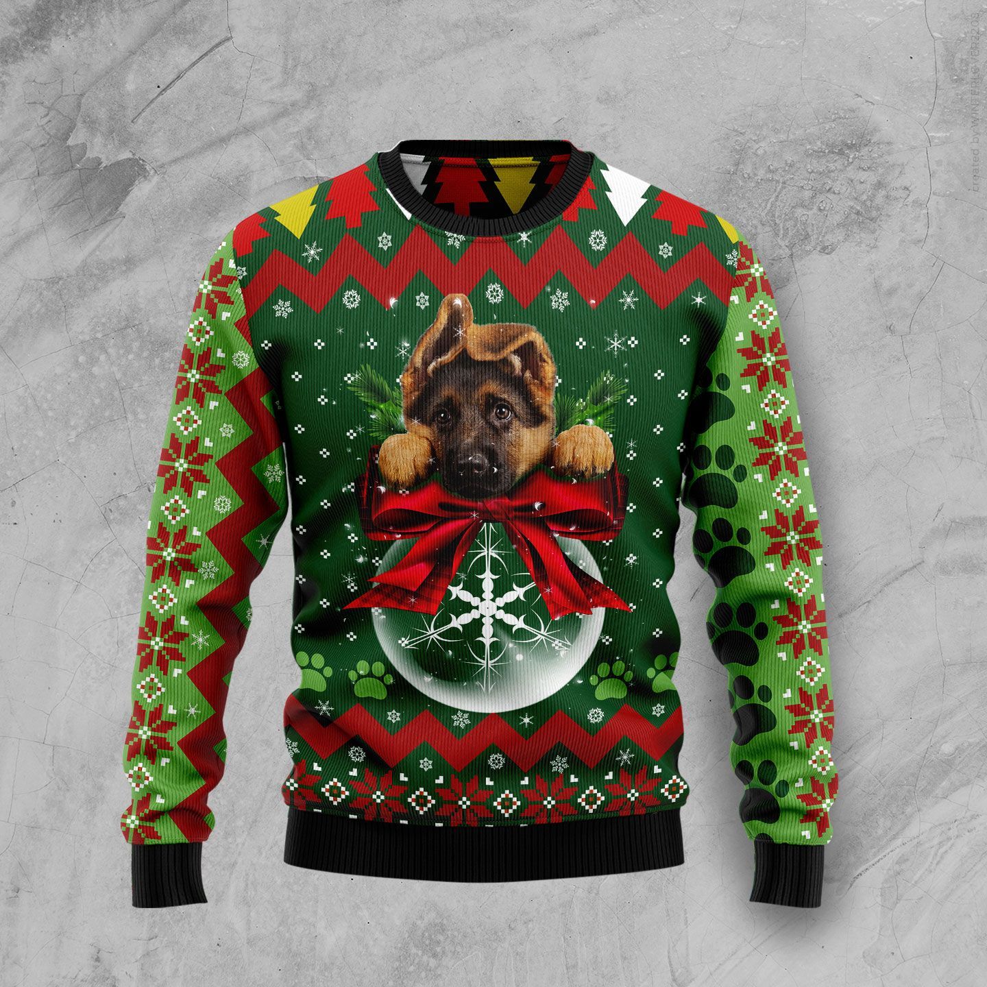 German Shepherd Ornament T249 Ugly Christmas Sweater