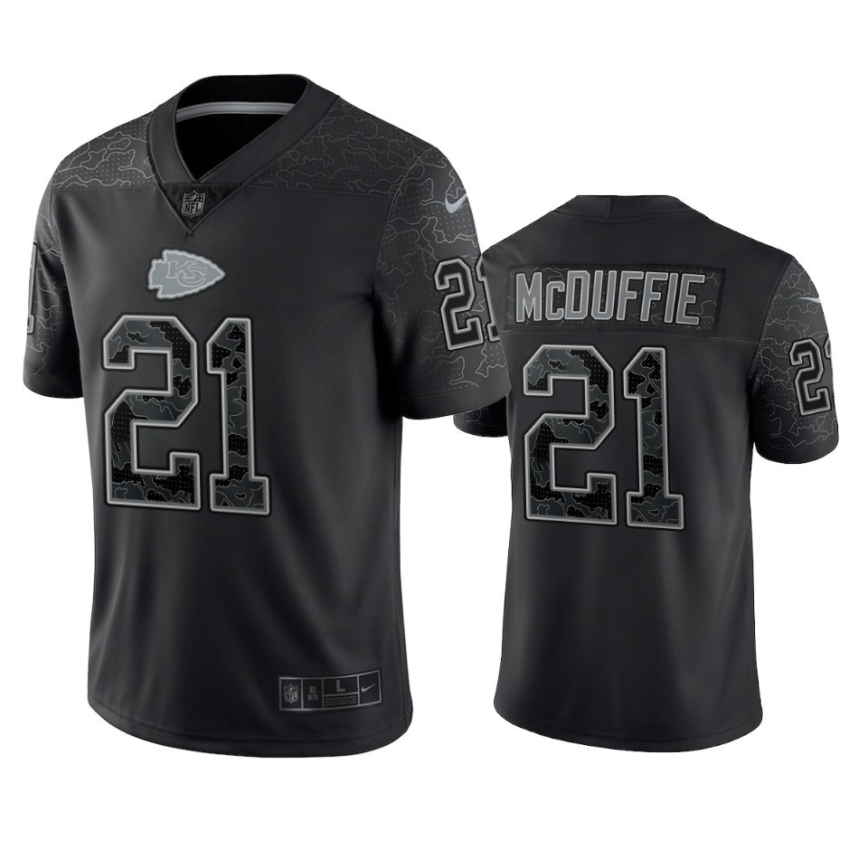 Trent Mcduffie 21 Kansas City Chiefs Black Reflective Limited Jersey – Men