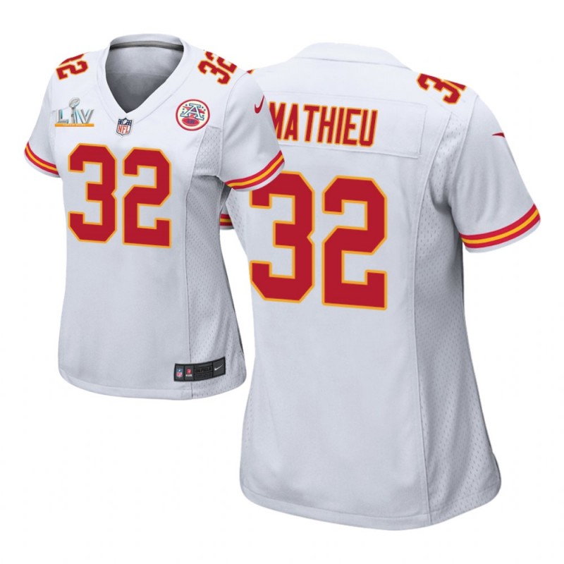 Women’S Kansas City Chiefs #32 Tyrann Mathieu White Super Bowl Lv Game Jersey