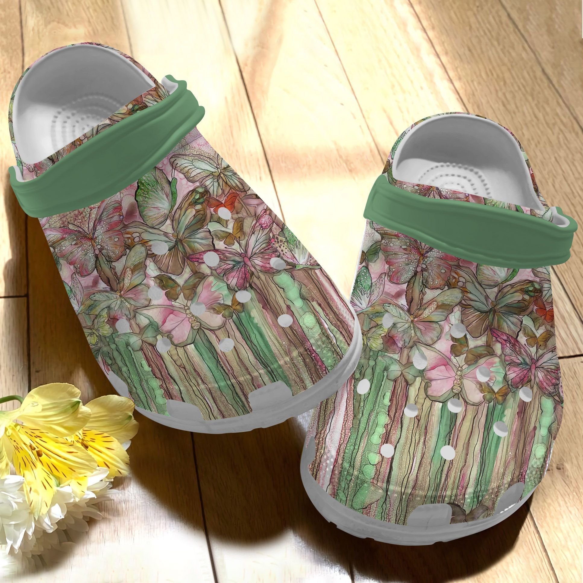 Watercolor Butterfly Croc Shoes For …