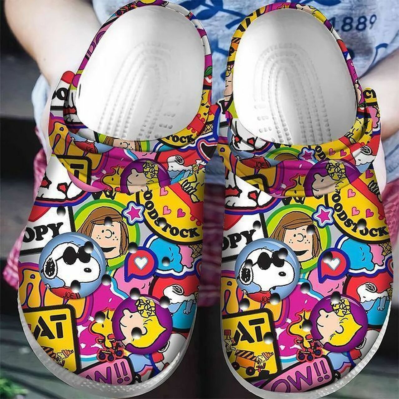 Snoopy Peanuts Crocss Crocband Clog Comfortable Water Shoes In Multi Color
