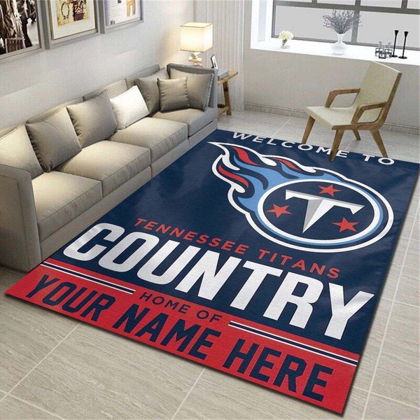 Tennessee Titans Personalized Area Rug, Living Room Bedroom Carpet, Customized Floor Decor