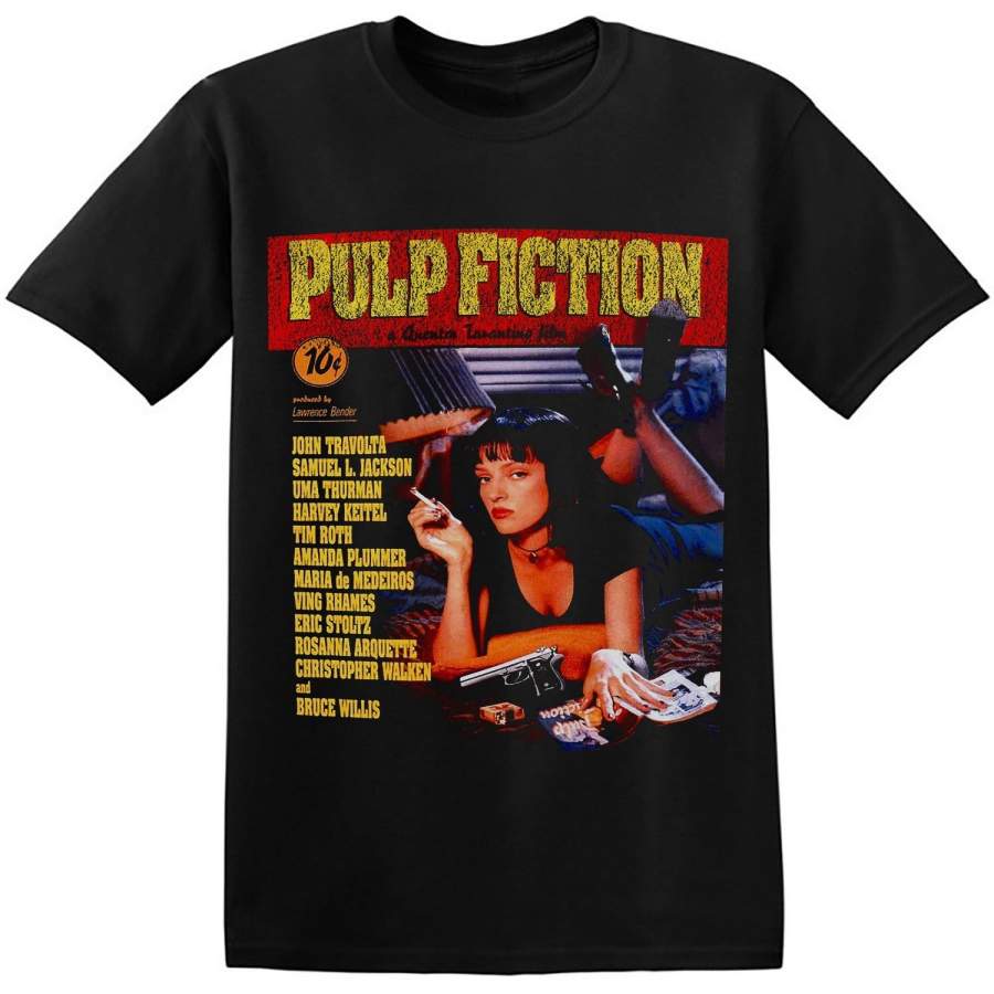 Men’s Fashion T-Shirt Pulp Fiction Shirt Cool Old Band Black Vintage Classic Rock Band T Shirt