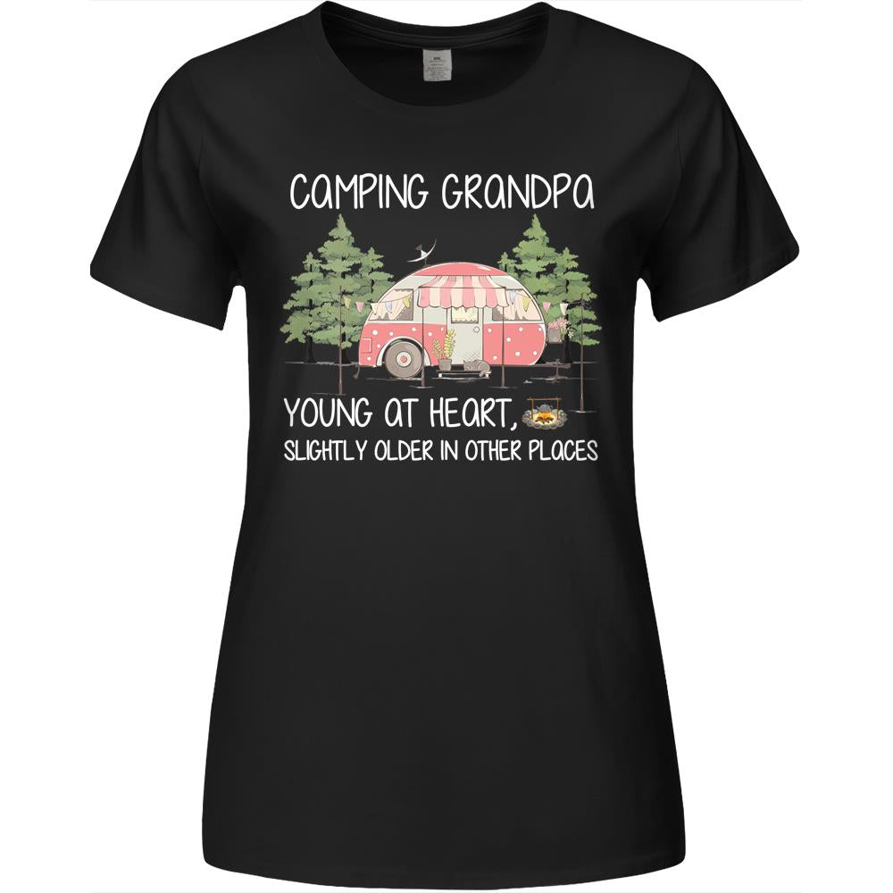 Camping Grandpa Matching Camp Family Camper Cool Vintage Premium Womens Tshirts