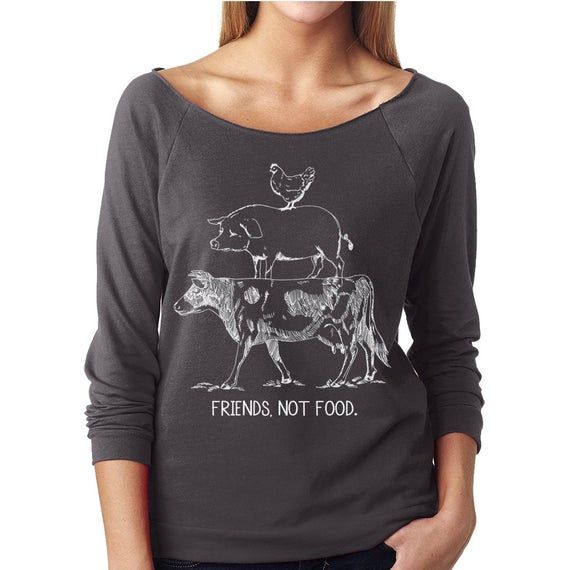 Vegan Farm Animal Vegan Shirt Vegetarian Friends Not Food Cow Pig Chicken Pyramid Tee Next Level Ladies 3 4 Sleeve Raglan Item 1380