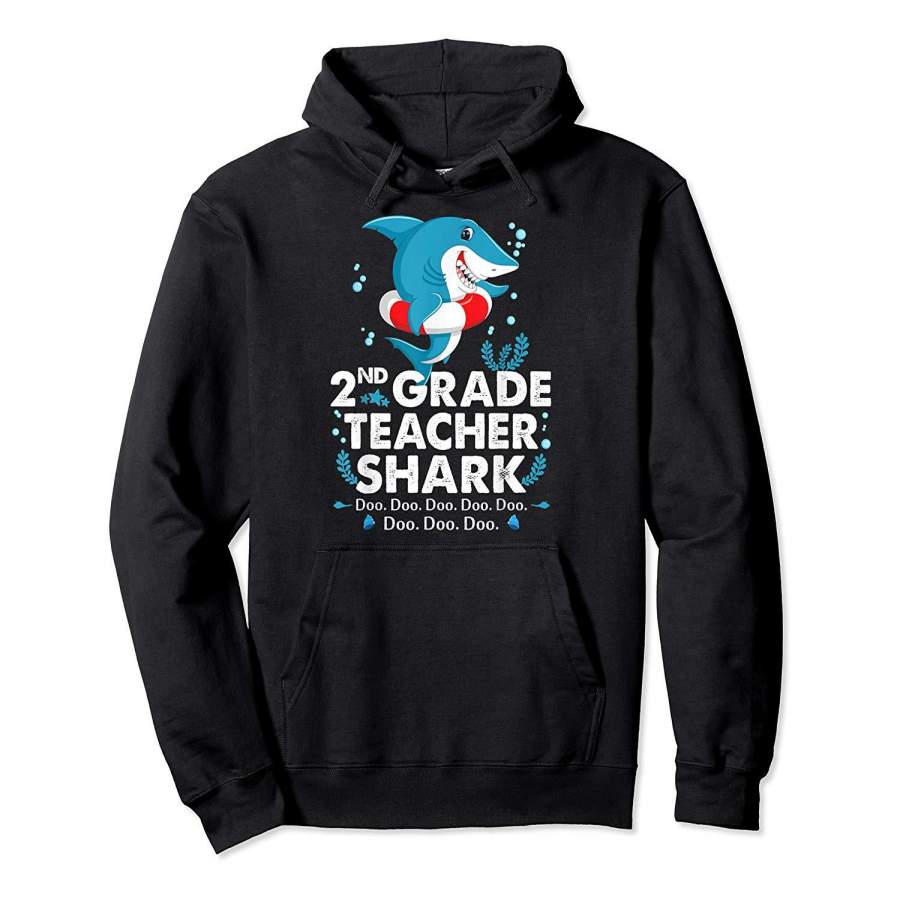 2nd Grade Teachers Shark TShirt Gift For Halloween Christmas Hoodie Premium Tee