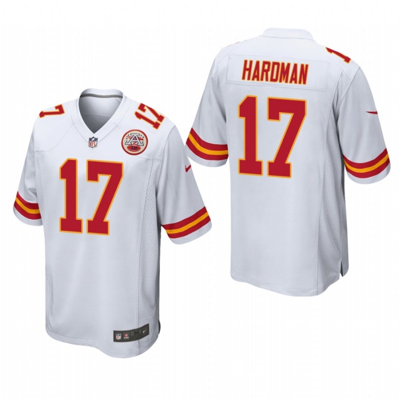 Kansas City Chiefs Mecole Hardman #17 White Game Jersey – All Stitched, Embroidery