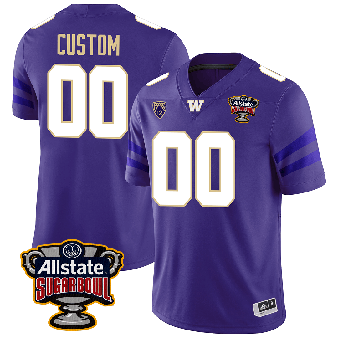 Washington Huskies Sugar Bowl Patch Vapor Custom Jersey V2 – All Stitched