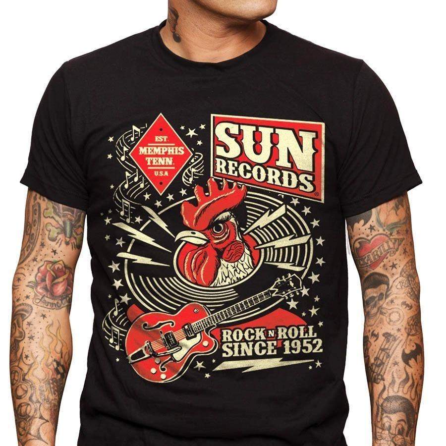 Sun Records Rock N Roll Rooster Music Vintage T Shirt