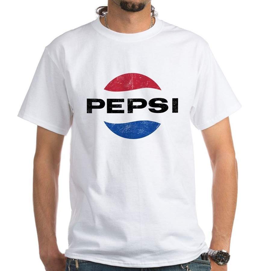 Fashion Man Pepsi Vintage Logo 100% Cotton T-shirt Mens Cotton Tee