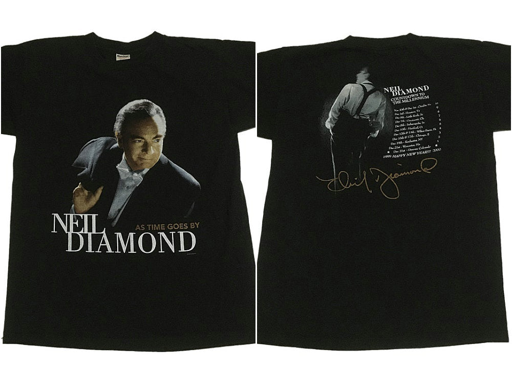 Vintage Neil Diamond Tour T-Shirt Black print t shirt