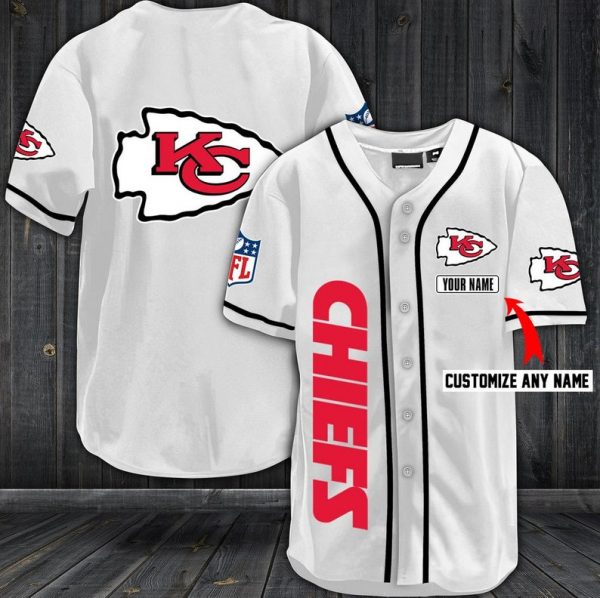 Personalized Kansas City Chiefs White Color Baseball Jersey Shirt K3826