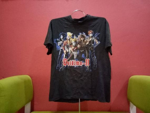 Vintage Seikima 11 Japanese Heavy Metal Band 90 S The Greates Black Mass Tour Bd6 Frightful Restaurant Gourment Night In Hell Loudness Shirt