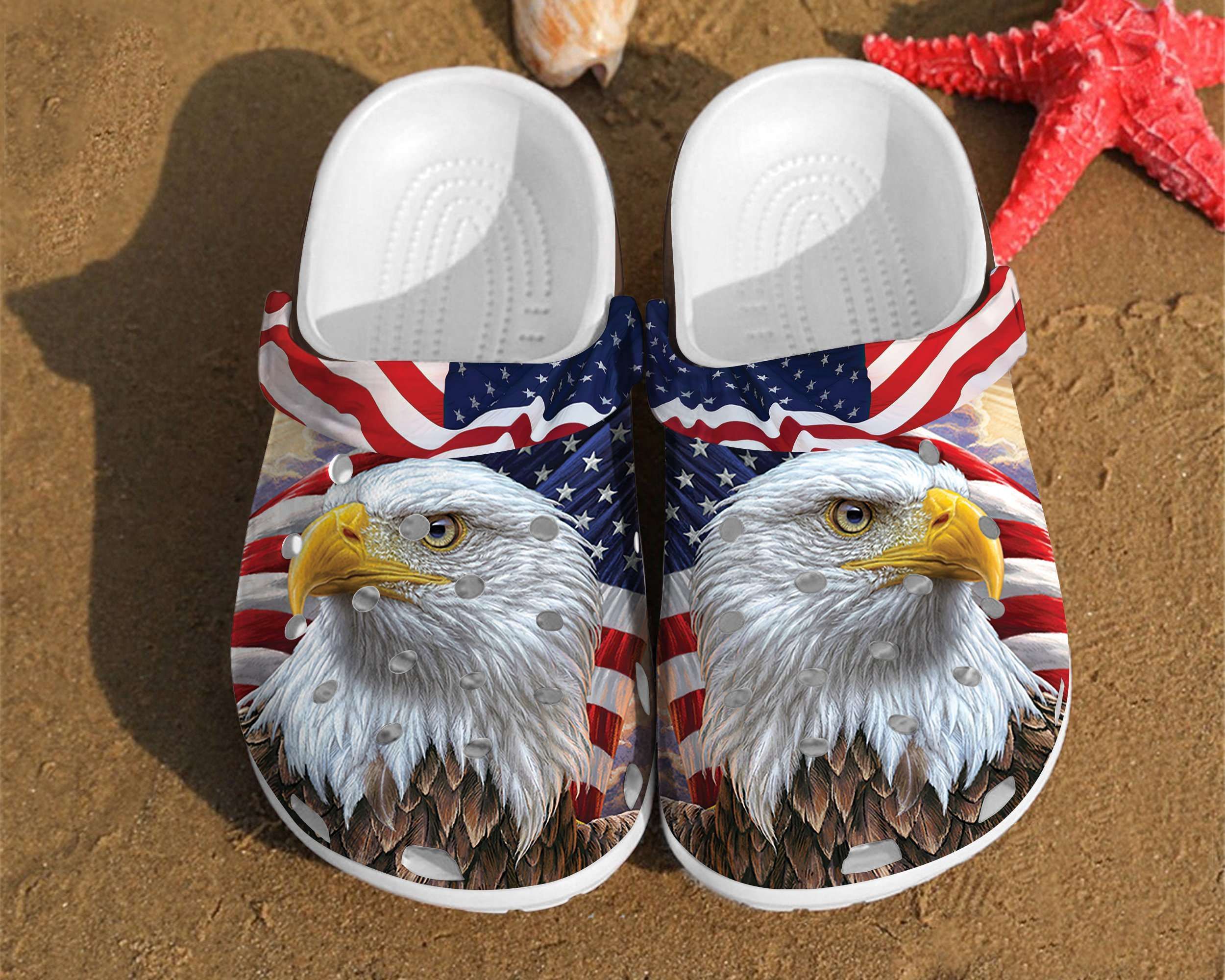 Eagle America Flag Independence Us Day Gift Crocs Clog Shoes