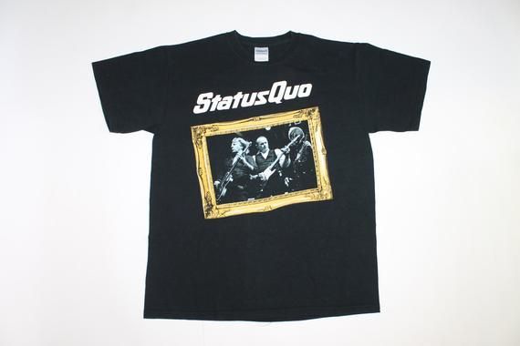 Status Quo Shirt Pictures 40 Years Of Hits Uk And European Tour Shirt Boogie Rock Rock And Roll Psychedelic Rock Mens Shirt