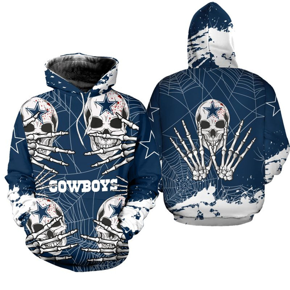 Dallas Cowboys Halloween Skull Hoodie – Donelanetop Store