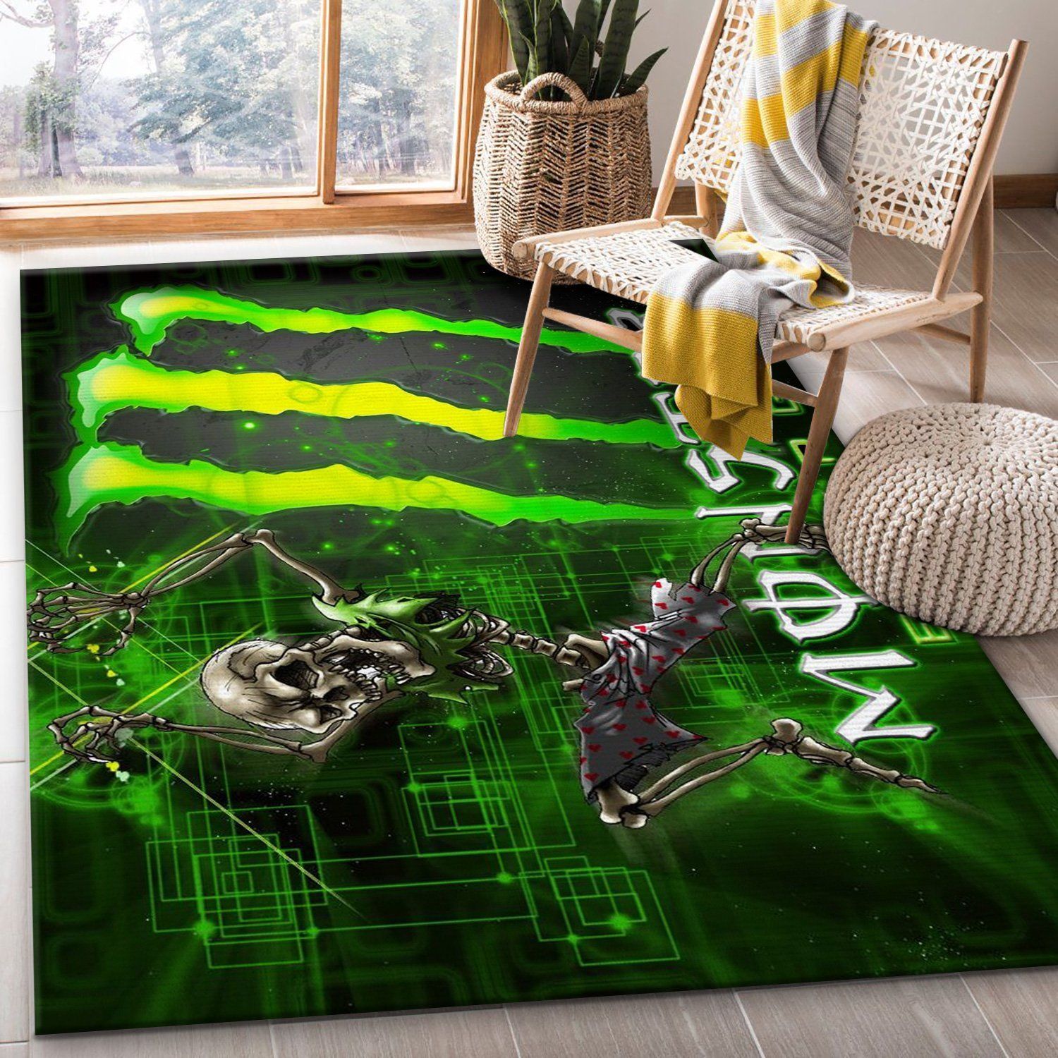 Monster Energy Kawasaki V1 Area Rug Bedroom Rug US Gift Decor