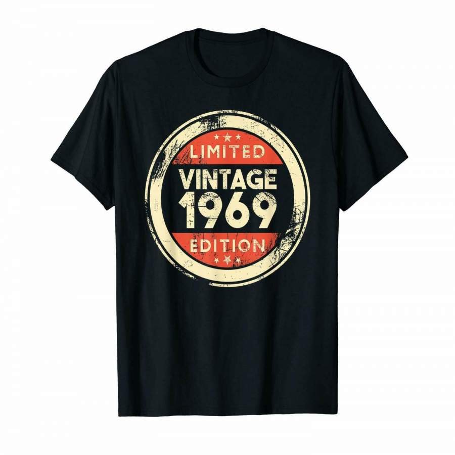 50Th Birthday T-Shirt Vintage 1969 50 Years Old Gifts Cotton T Shirt