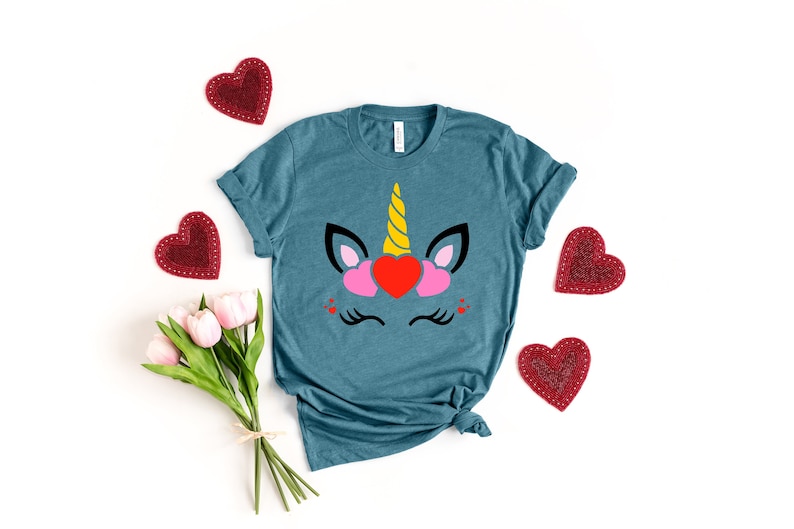 Girl Valentines Day Shirt, Valentines Day Unicorn with Tiara shirt LOVE Valentines Y’All  Shirt, Cute Valentines Day Shirt, Unicorn Shirt