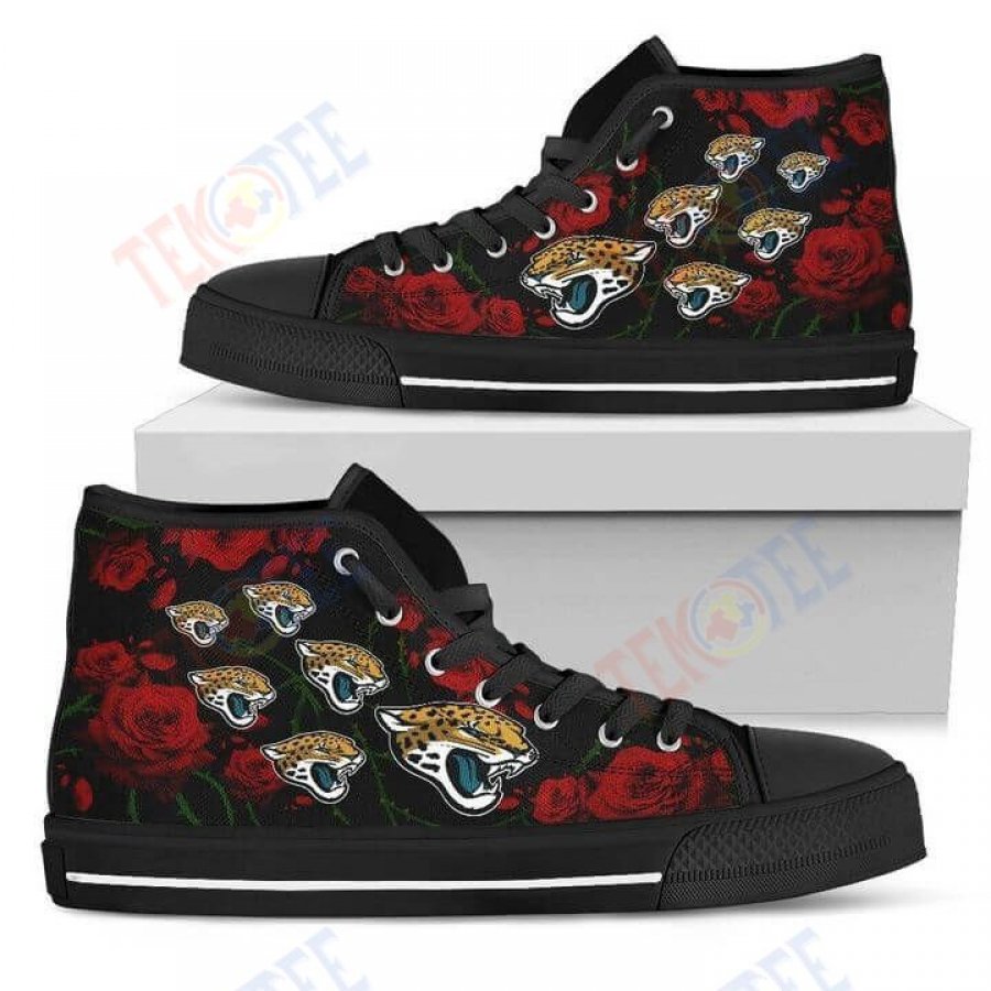 Mens Womens Lovely Rose Thorn Incredible Jacksonville Jaguars High Top Shoes TMT590