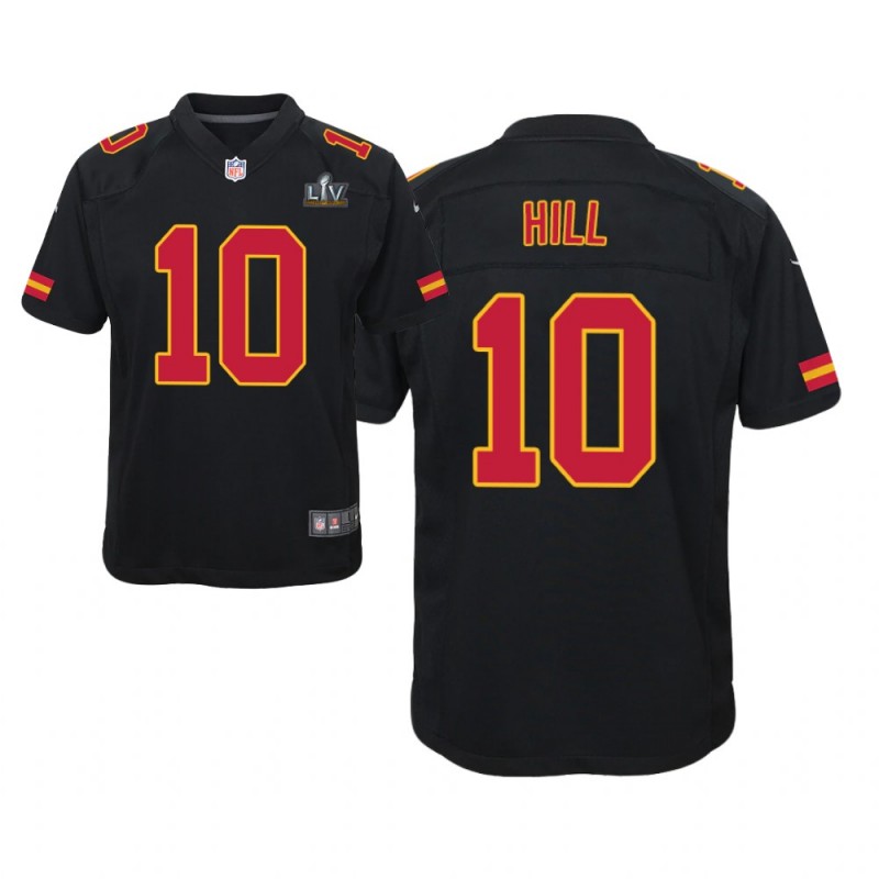 Youth Kansas City Chiefs #10 Tyreek Hill Black Super Bowl Lv Game Jersey