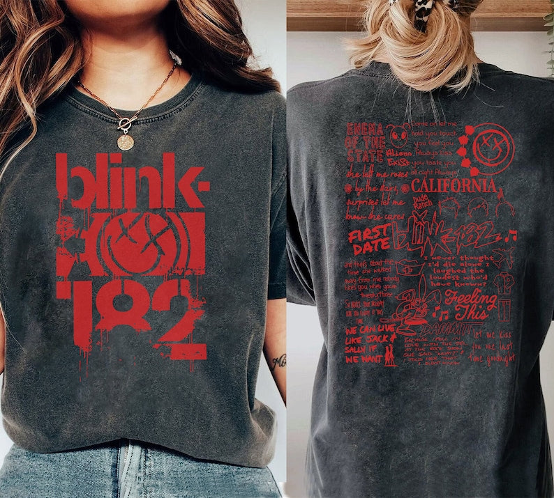 Blink 182 The World Tour 2023-2024 2Sides Shirt, Blink 182 Rock N’ Roll T Shirt, Rock N’ Roll Shirt, Blink 182 Shirt, Retro Vintage Shirt