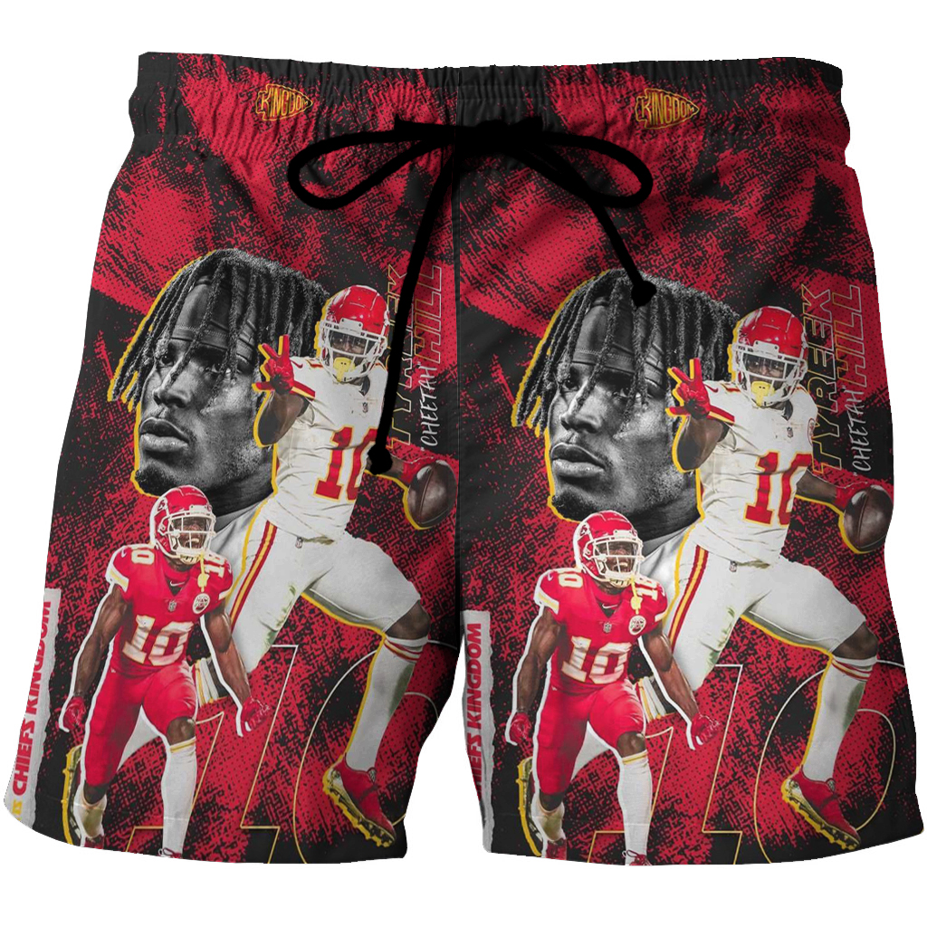 Kansas City Chiefs Tyreek Hill 10 V2 3D All Over Print Summer Beach Hawaiian Short