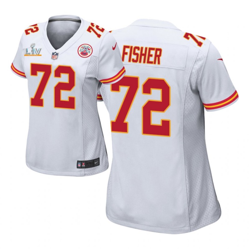 Women’S Kansas City Chiefs #72 Eric Fisher White Super Bowl Lv Game Jersey