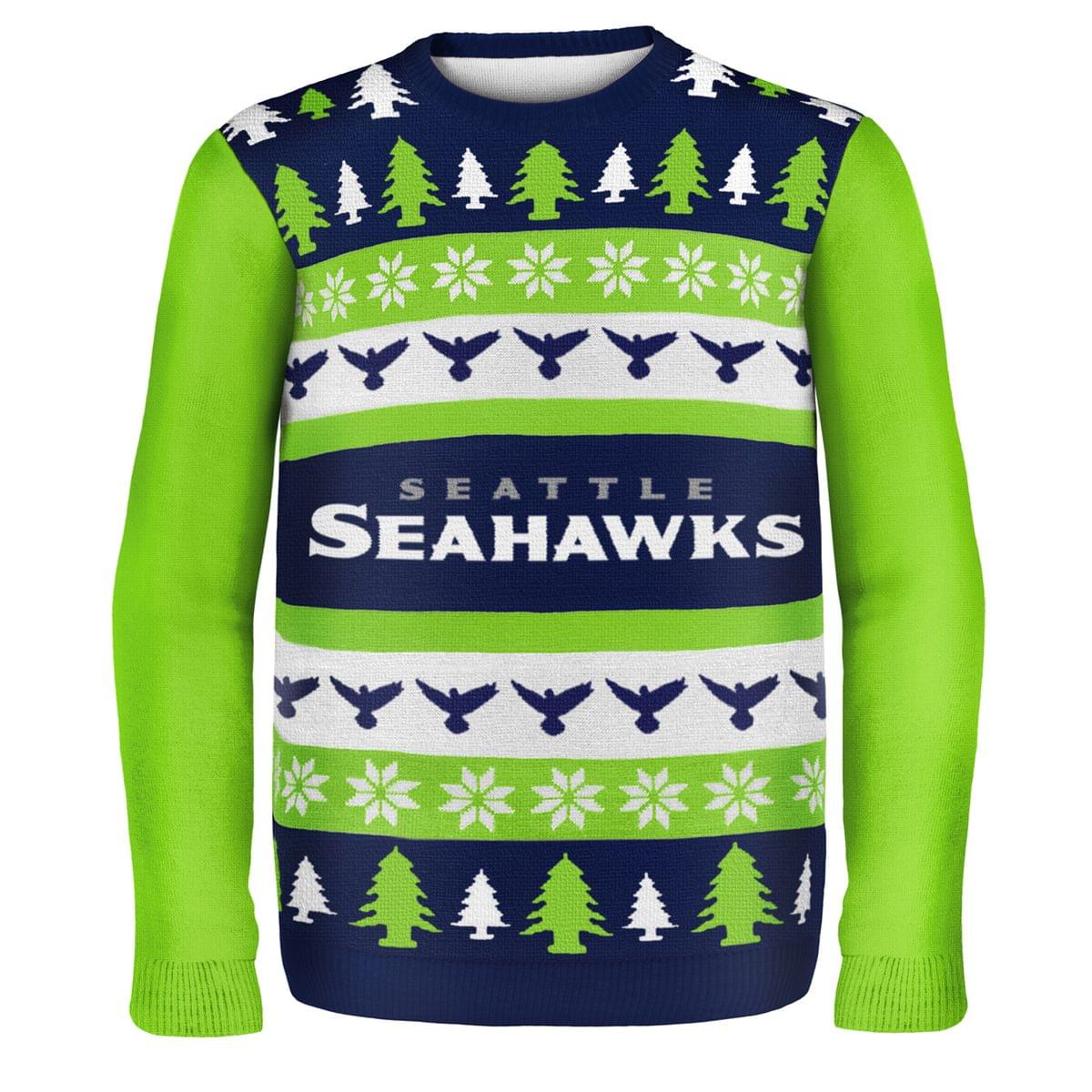 Seattle Seahawks Wordmark Nfl Ugly Sweater