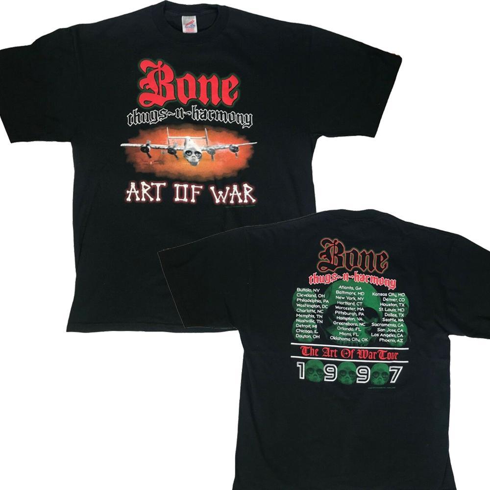 Vintage VTG 90s Bone Thugs N Harmony Art of War Black Tour T-Shirt