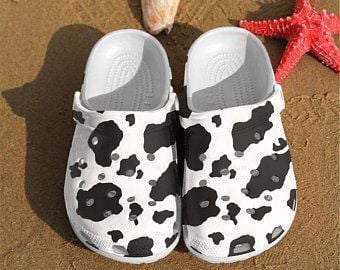 New Cow Fabric Crocs Clog Shoes Croc …