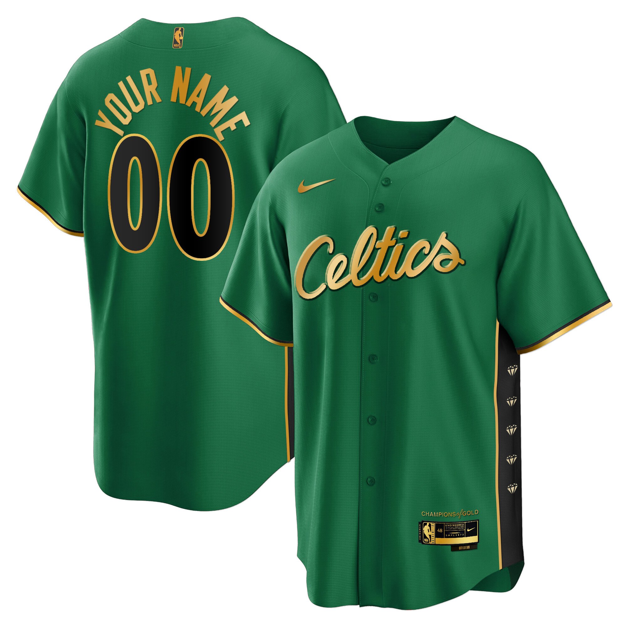 Boston Celtics Baseball Custom Jersey All Stitched Nomistyle