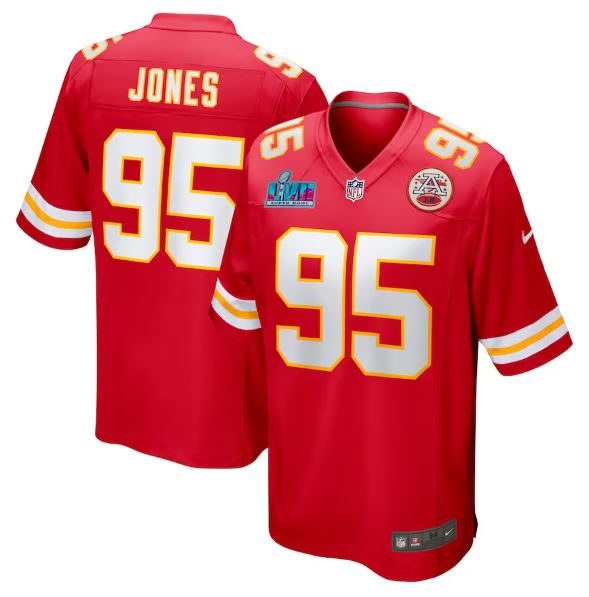 Men’S Kansas City Chiefs Chris Jones Red Super Bowl Lvii Game Jersey