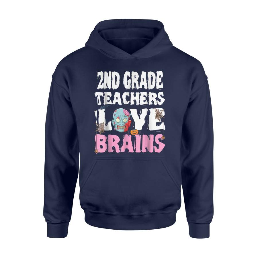 2nd Grade Teachers Love Brains Halloween Hoodie