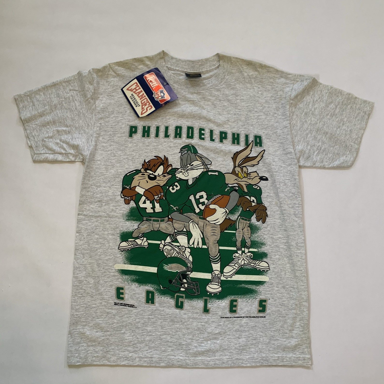 Vintage 90S 1993 Looney Tunes Philadelphia Eagles T Shirt Bugs Bunny L