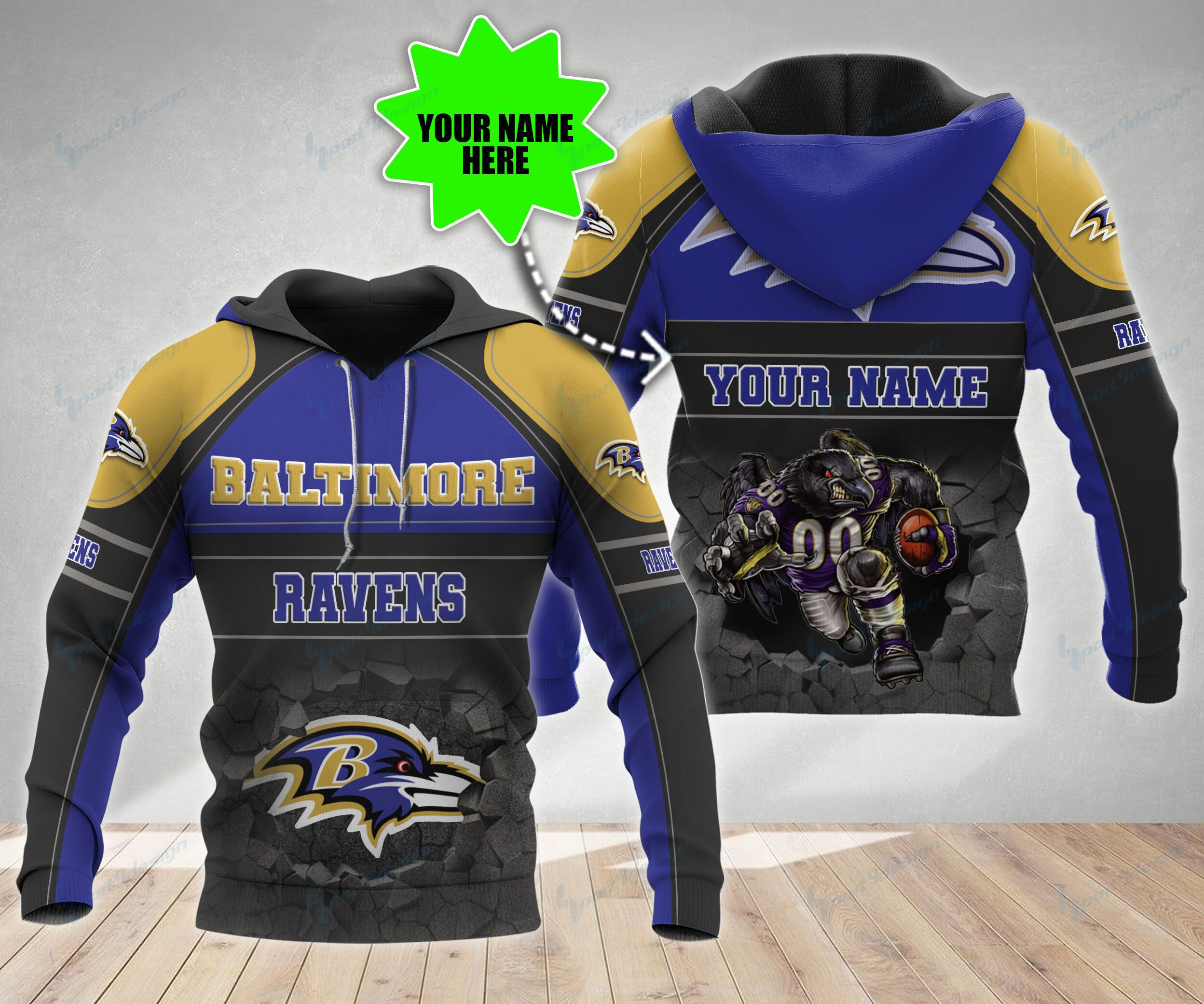 Baltimore Ravens Personalized All Over Printed 568