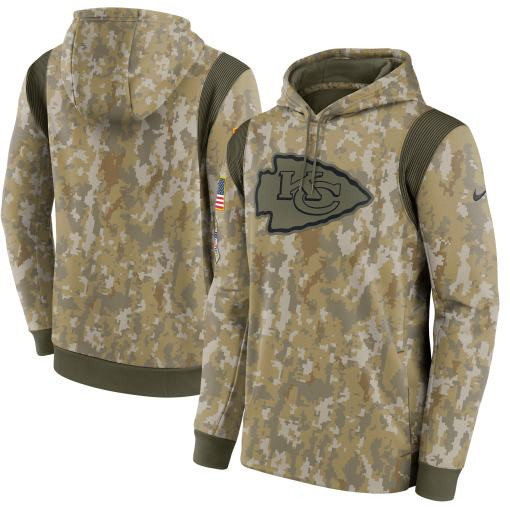 Kansas City Chiefs 2021 Salute To Service Therma Performance Pullover Hoodie – Camo