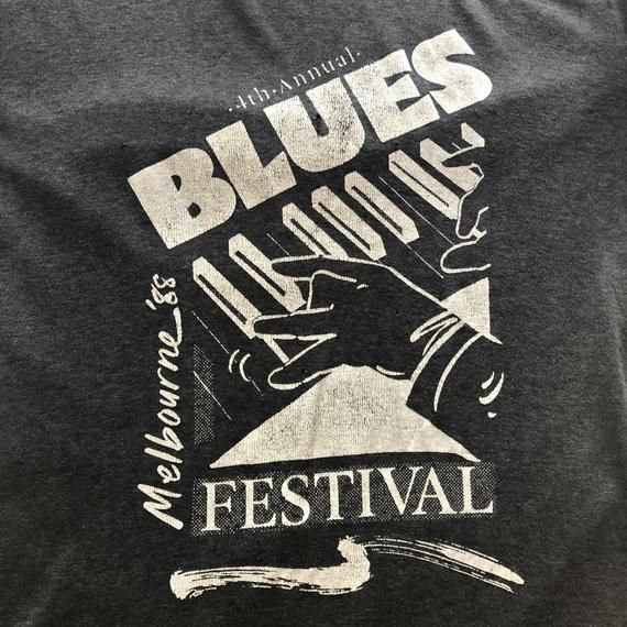 1988 Melbourne Blues Festival Black Vintage 80 S Band Concert Shirt