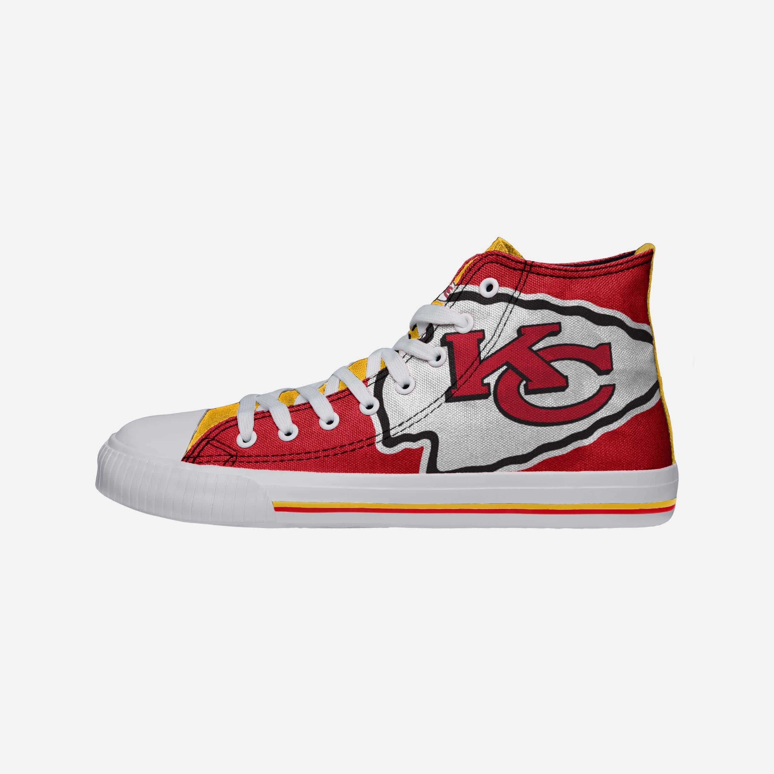 Kansas City Chiefs Mens High Top Big Logo Canvas Shoe