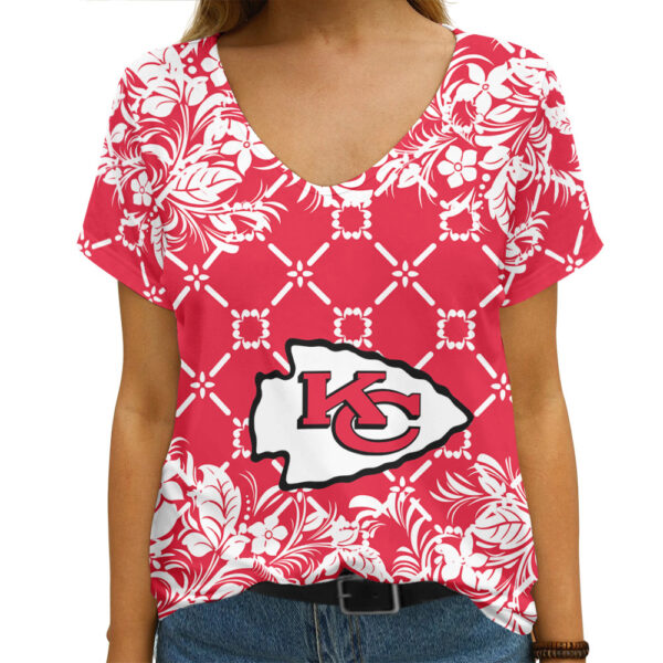 Kansas City Chiefs Summer V-Neck Women T-Shirt 143