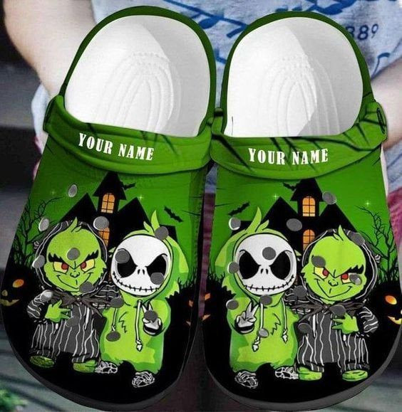 Baby Grinch And Jack Skellington Crocss Classic Clogs